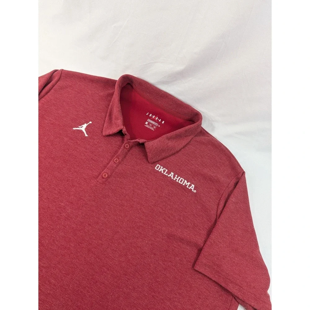 Oklahoma‎ Sooners OU Shirt Men's 3XL Polo Heathered Red Crimson Jordan Standard